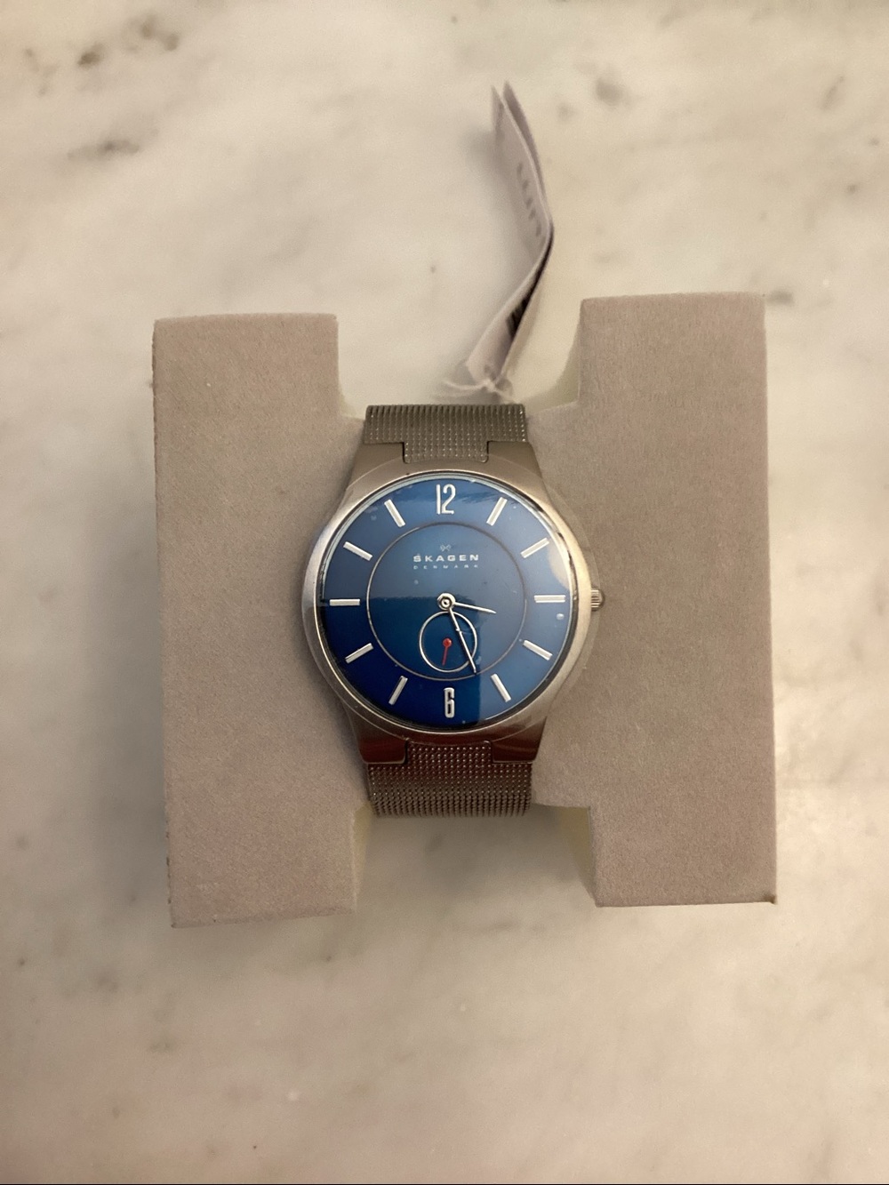 Skagen Silver Case Watch with Blue Sunray Dial - Picture 4 of 8